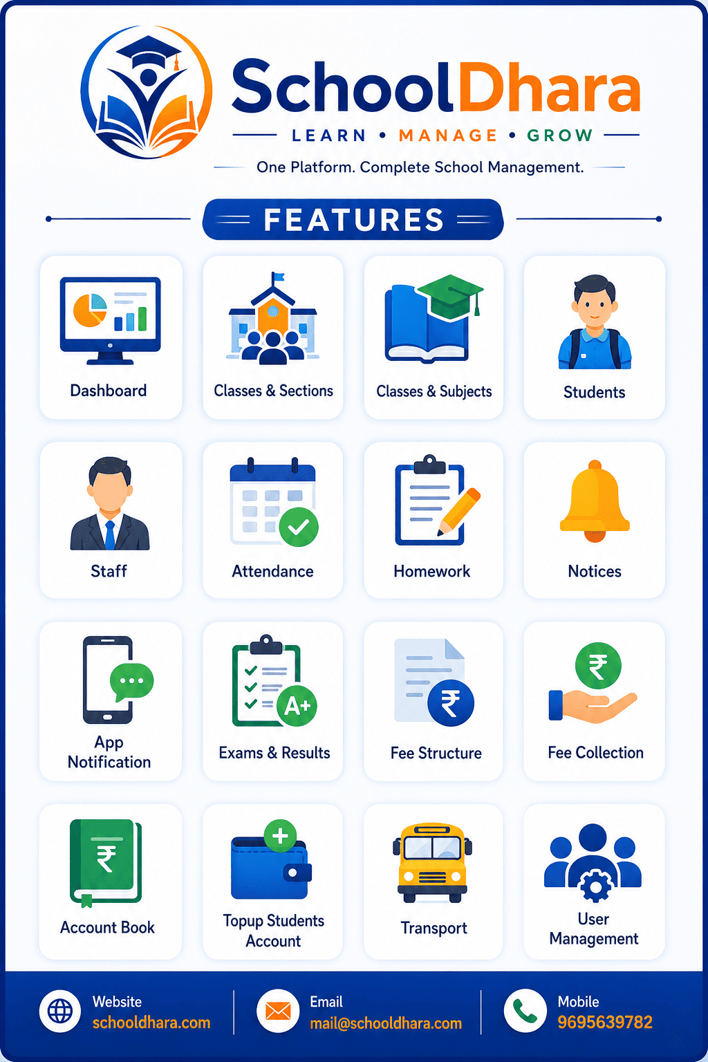 SchoolDhara Features Overview